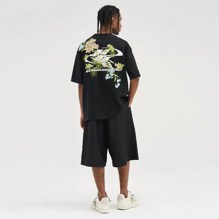 Floral Print Crew Neck T-shirt