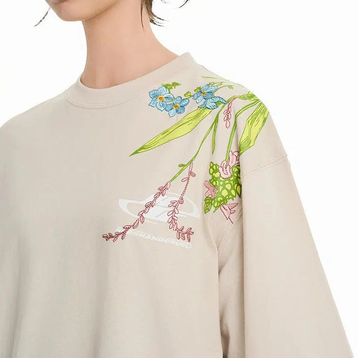 Floral Print Crew Neck T-shirt