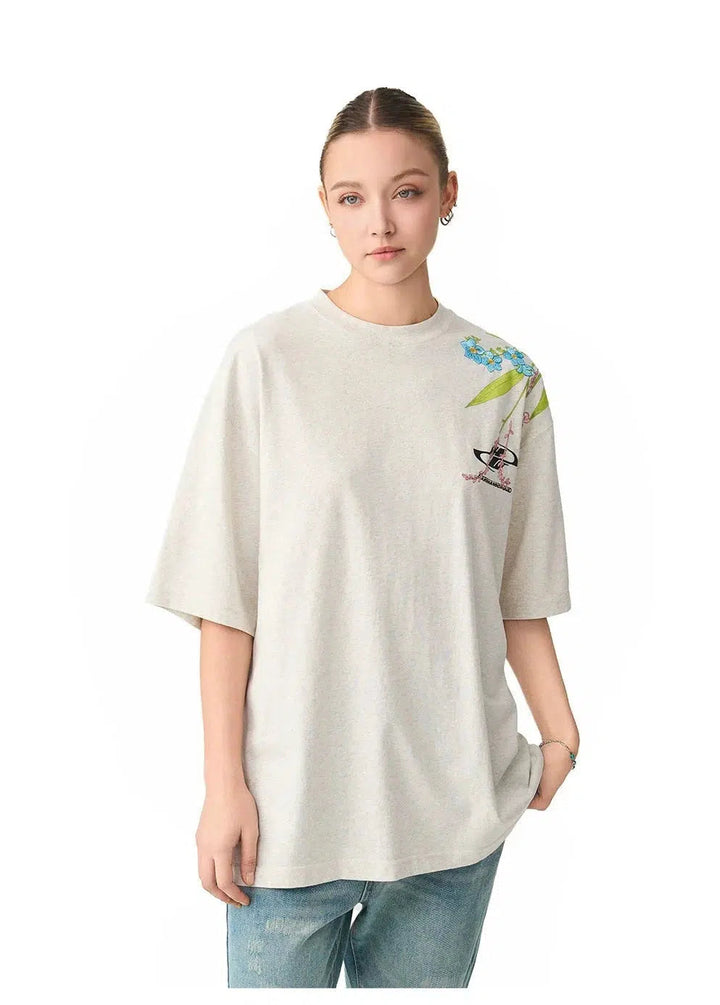 Floral Print Crew Neck T-shirt