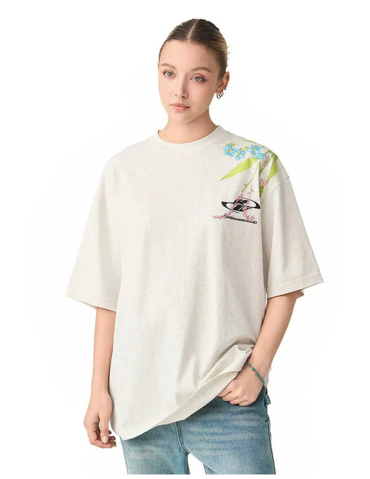 Floral Print Crew Neck T-shirt