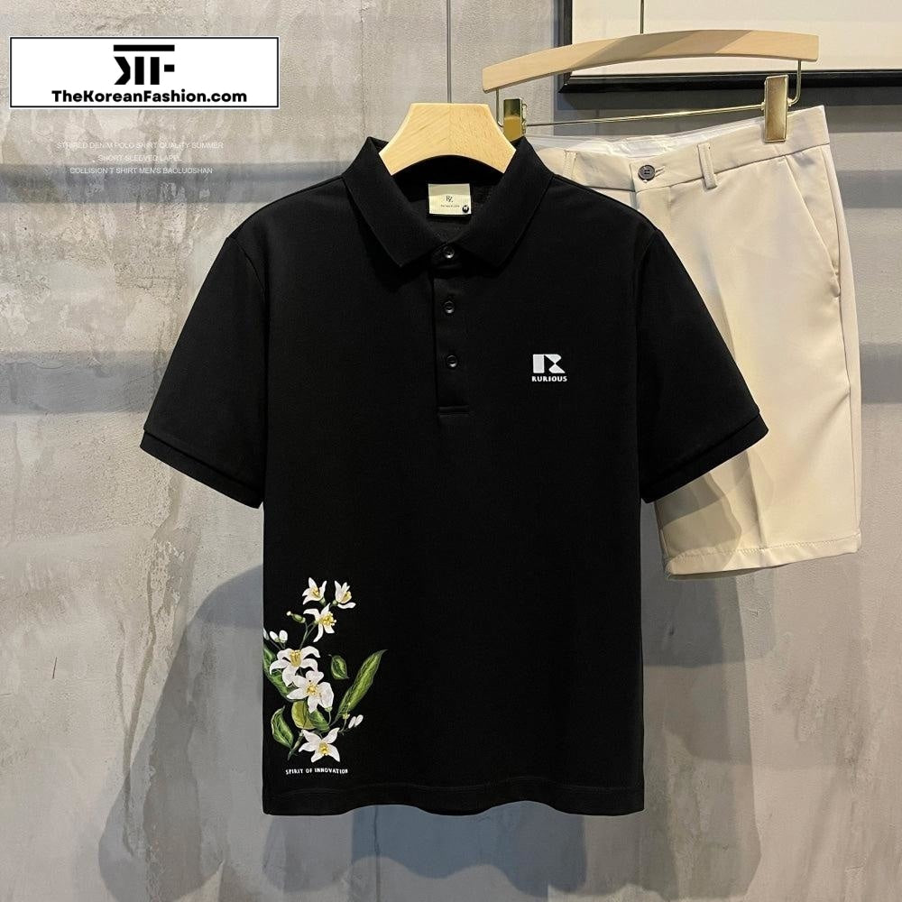 Floral Printing Polo Shirt