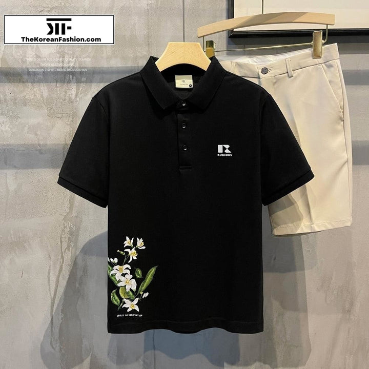 Floral Printing Polo Shirt
