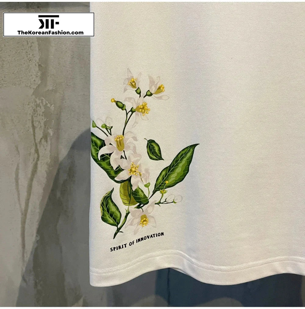 Floral Printing Polo Shirt