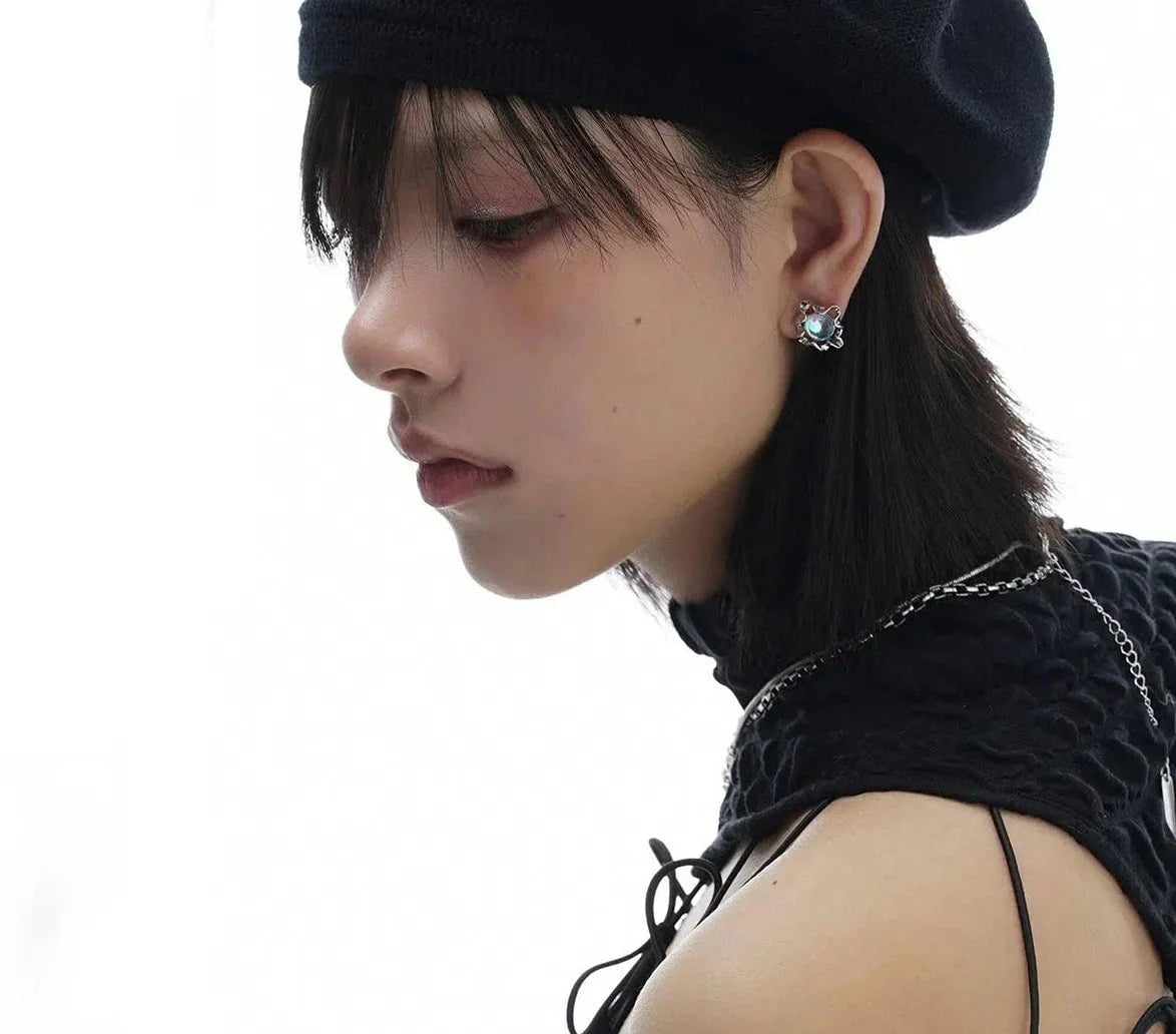 Flower Moonstone Earrings