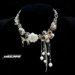 Flower Pearl Tassel Necklace