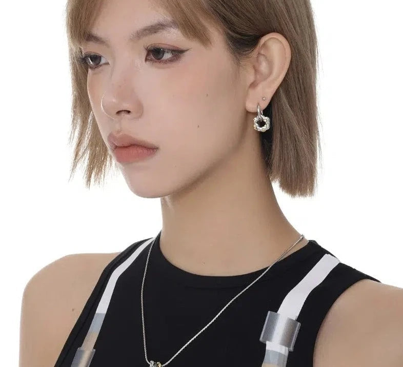 Flower Pendant Earrings