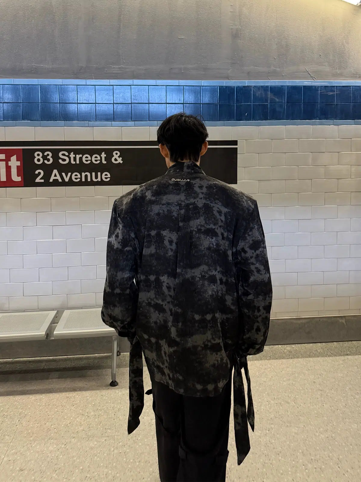 Flowy Patterned Long-Sleeve Shirt