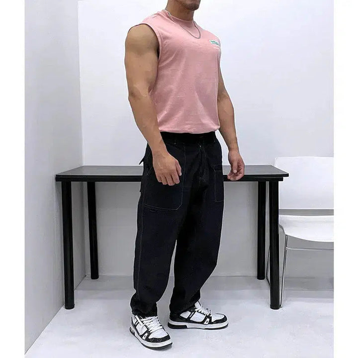 Foam Graphic Print Sleeveless Vest