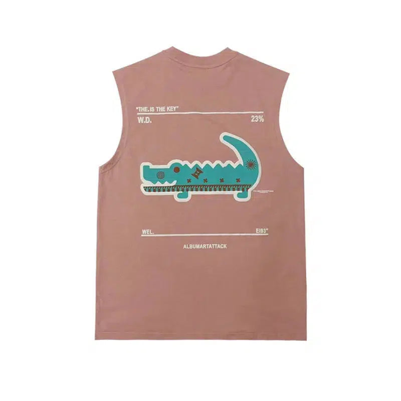 Foam Graphic Print Sleeveless Vest