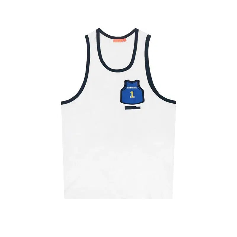 Foam Printing Slim Fit Vest
