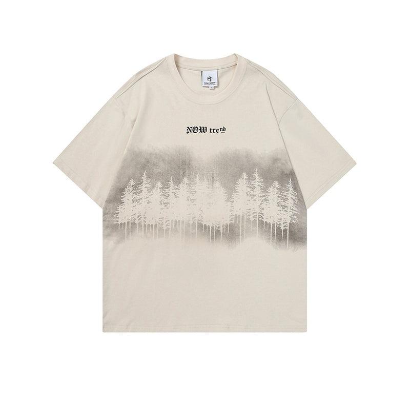 Forest Theme Printed Short-sleeved T-shirt
