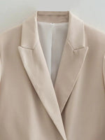 Formal Double-Breasted Blazer Jacket