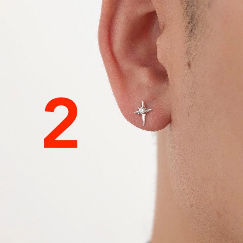 Four Pointed Star Stud Earrings
