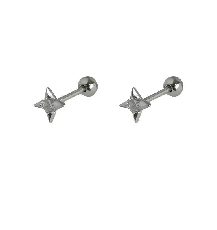 Four-pointed Star Diamond Earrings