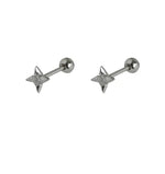 Four-pointed Star Diamond Earrings