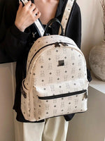 Front Pocket Zipper Patterned Backpack