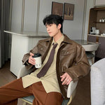 Front Pockets Classic Leather Jacket