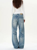Front Pockets Wide-Leg Denim Pants