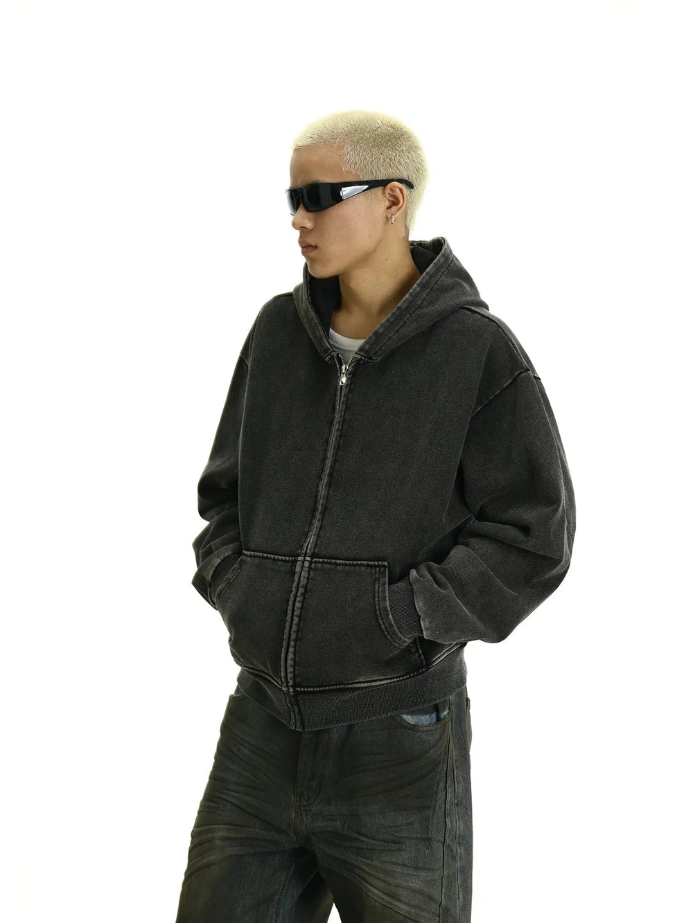 Front Pockets Zip-up Hoodie
