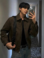 Front Zipper Leather Jacket