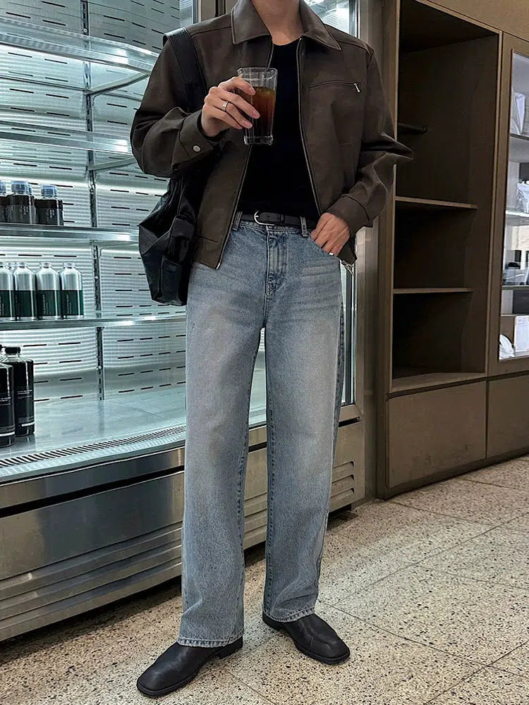 Front Zipper Leather Jacket