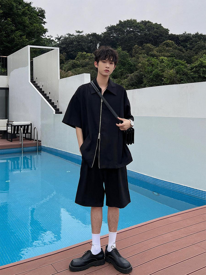 Full Zip Short Sleeve Shirt & Shorts