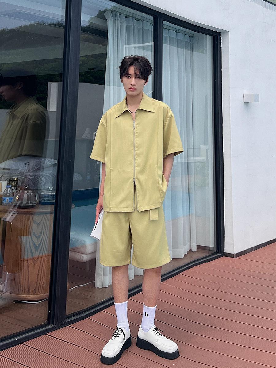 Full Zip Short Sleeve Shirt & Shorts