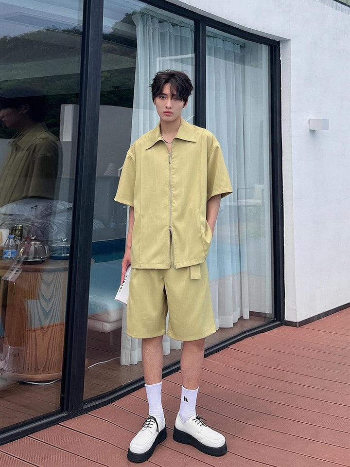 Full Zip Short Sleeve Shirt & Shorts