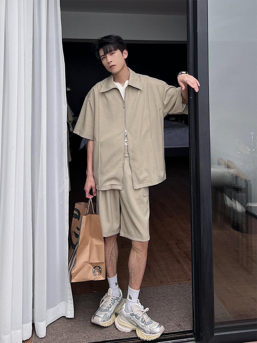 Full Zip Short Sleeve Shirt & Shorts
