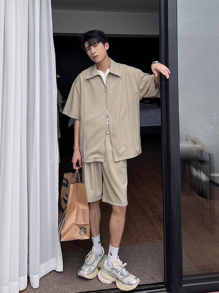 Full Zip Short Sleeve Shirt & Shorts