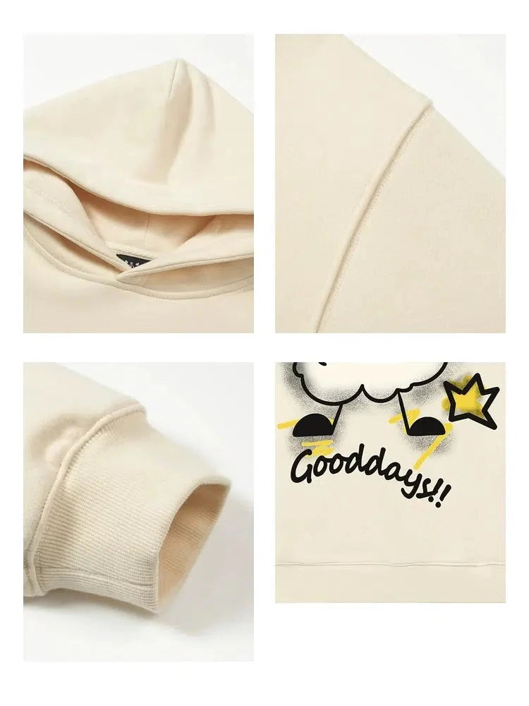 Fun Cartoon Print Hooded Sweatshirt