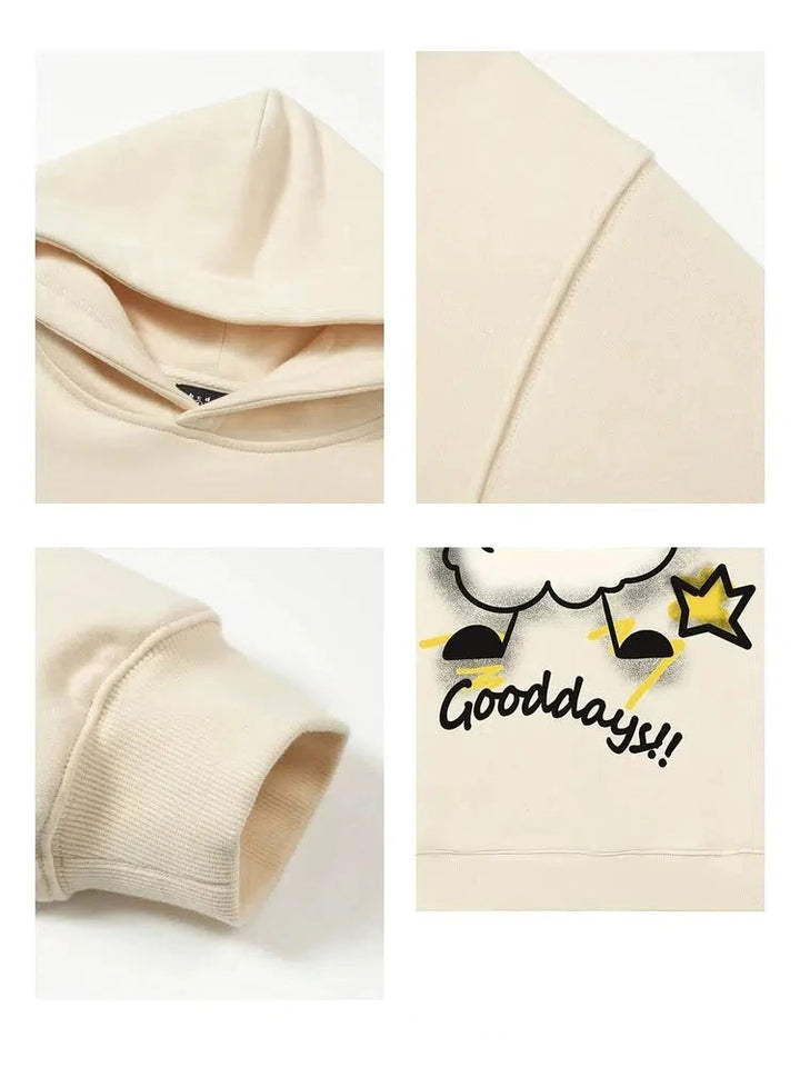 Fun Cartoon Print Hooded Sweatshirt