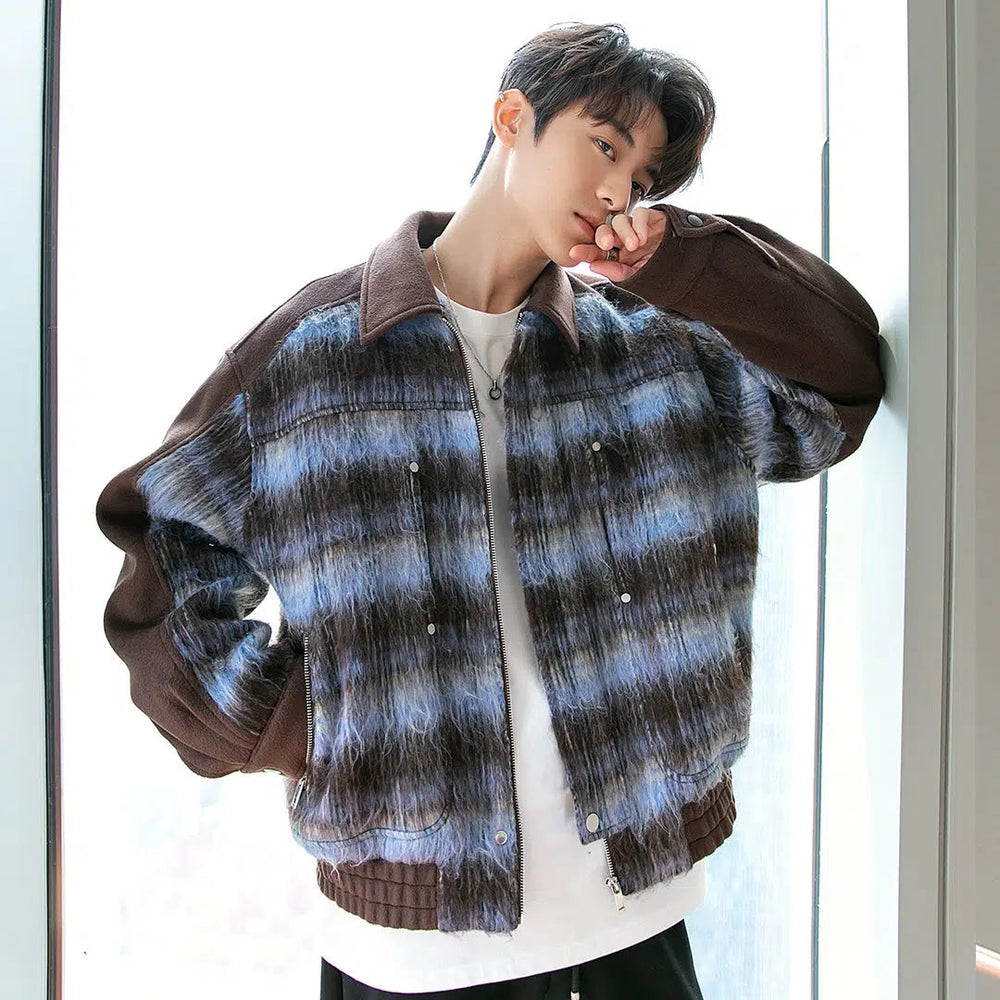 Furry Checked Jacket