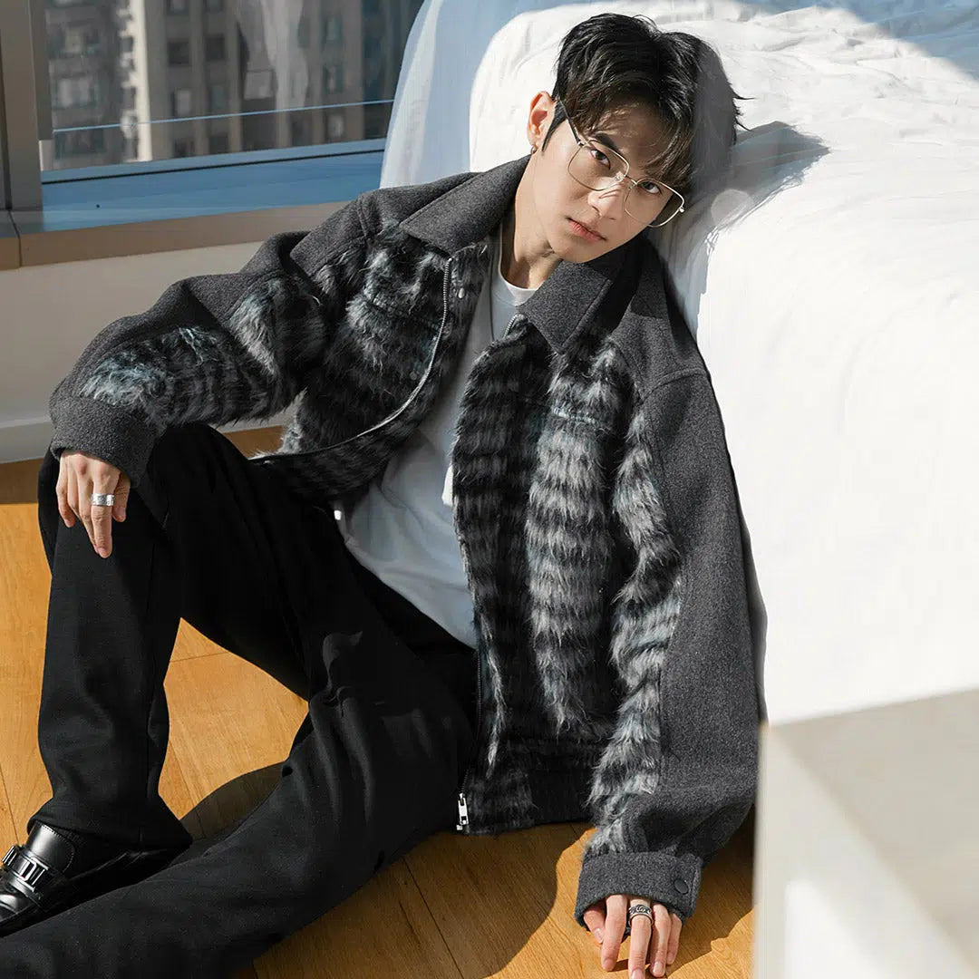 Furry Checked Jacket