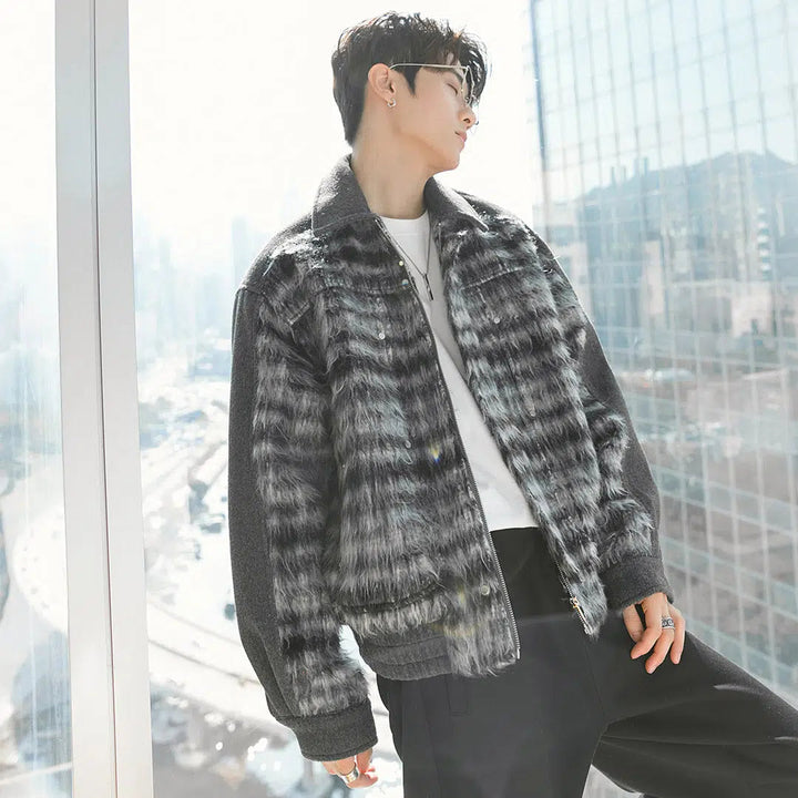 Furry Checked Jacket