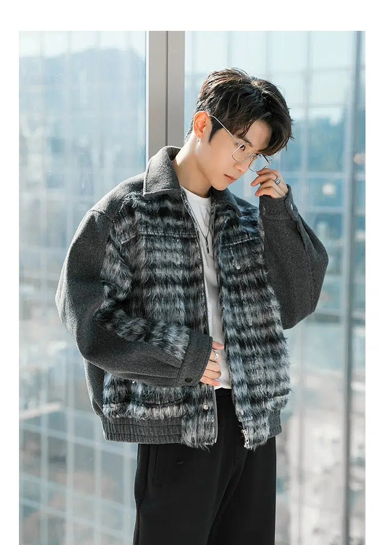 Furry Checked Jacket