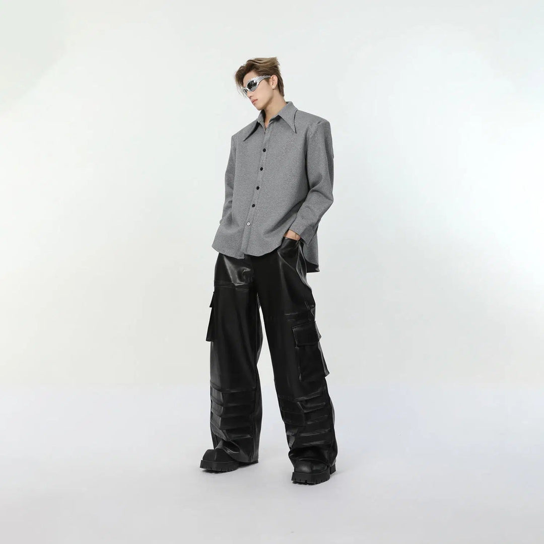 Galaxy Design Oversized Shirt with Shoulder Pads