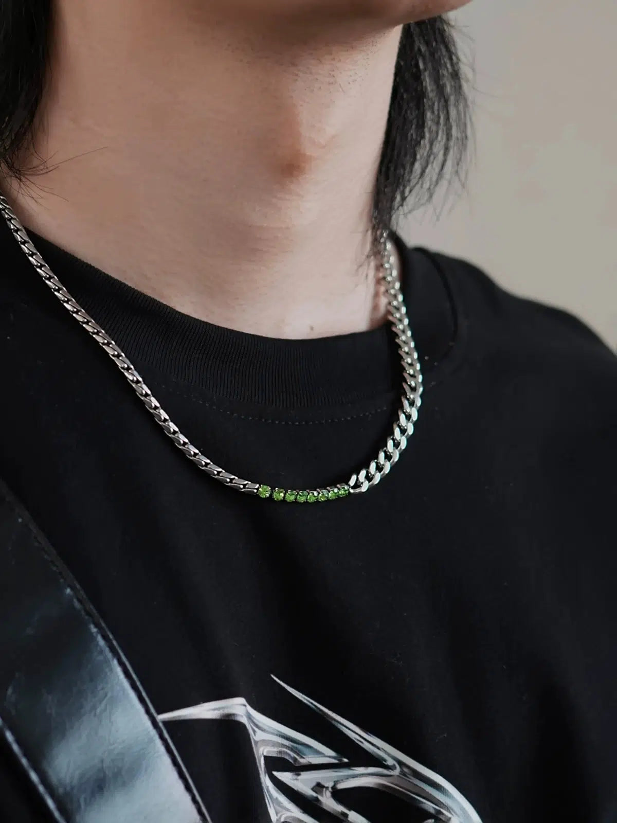 Gemstone Detail Chic Chain Necklace