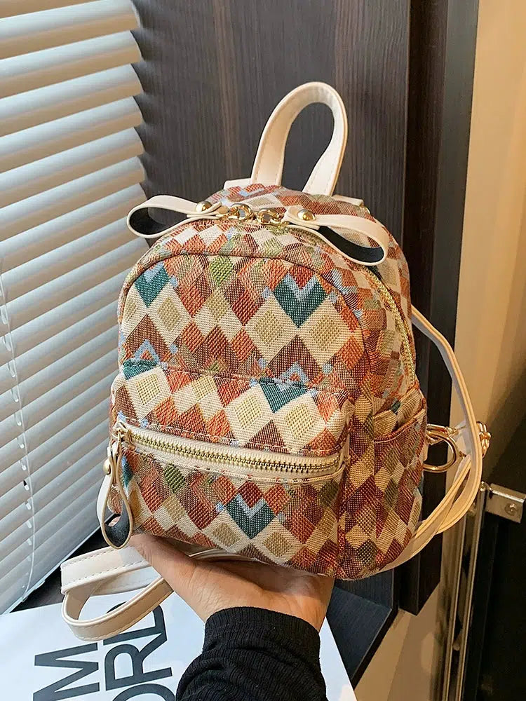 Geometric Pattern Mini Backpack