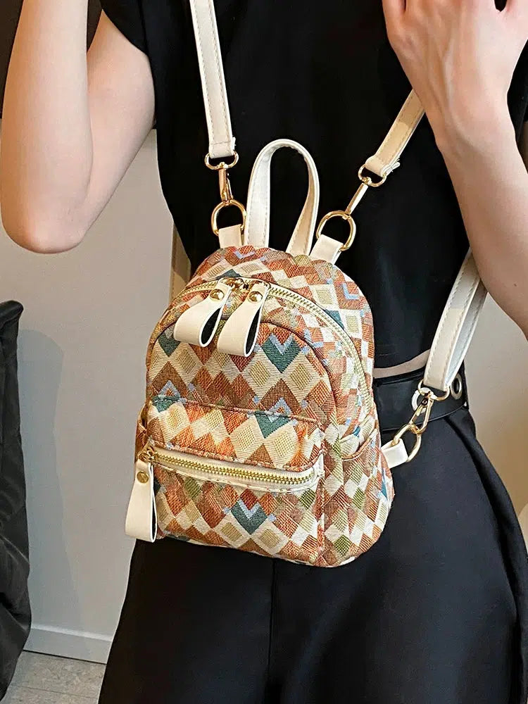 Geometric Pattern Mini Backpack