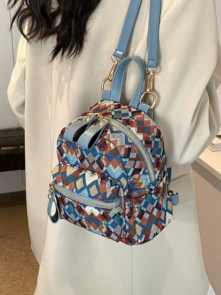 Geometric Pattern Mini Backpack