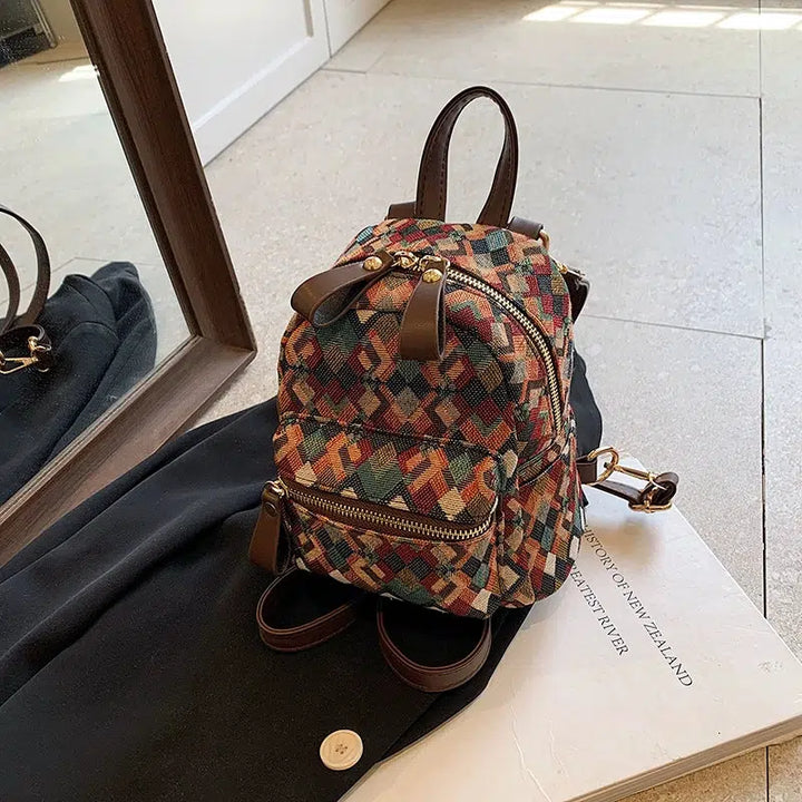 Geometric Pattern Mini Backpack