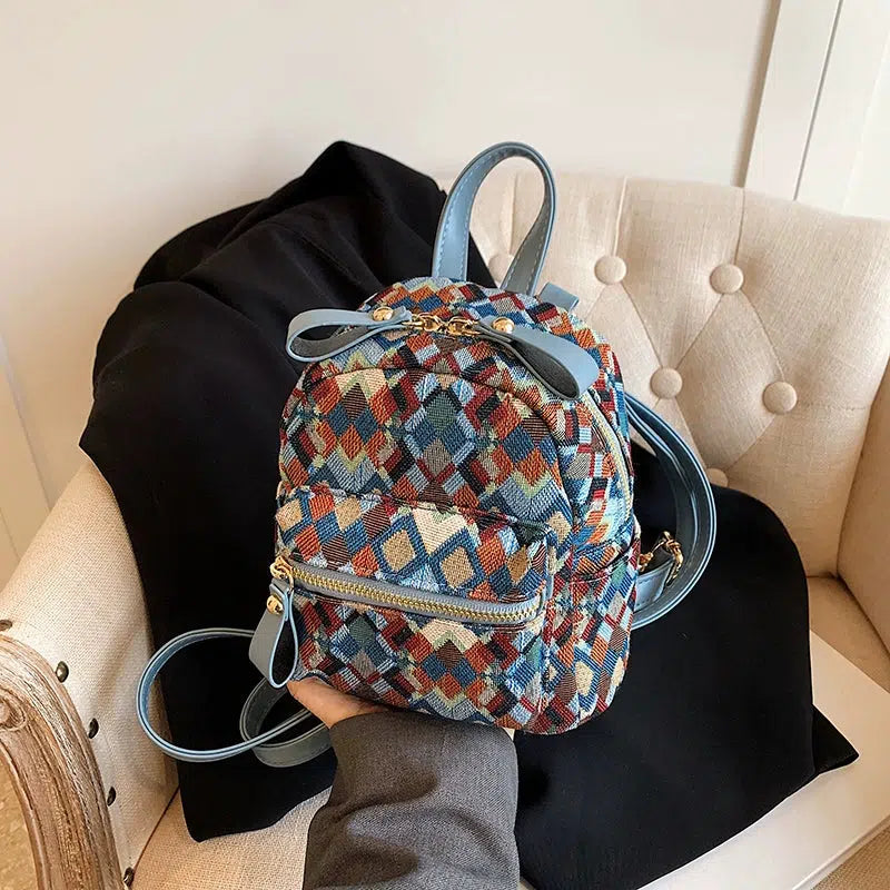 Geometric Pattern Mini Backpack