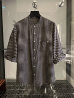Gingham Plaid Button-Up Shirt