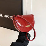 Gold Accent Leather Crossbody Bag