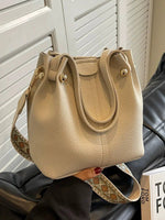Gold Accents Leather Shoulder Bag