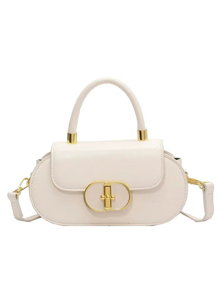 Gold Buckle Leather Shoulder Bag
