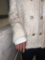 Gold Buttons Fuzzy Jacket