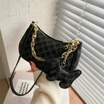 Gold Chain Accent Shoulder Bag