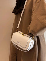 Gold Clasp Leather Handbag